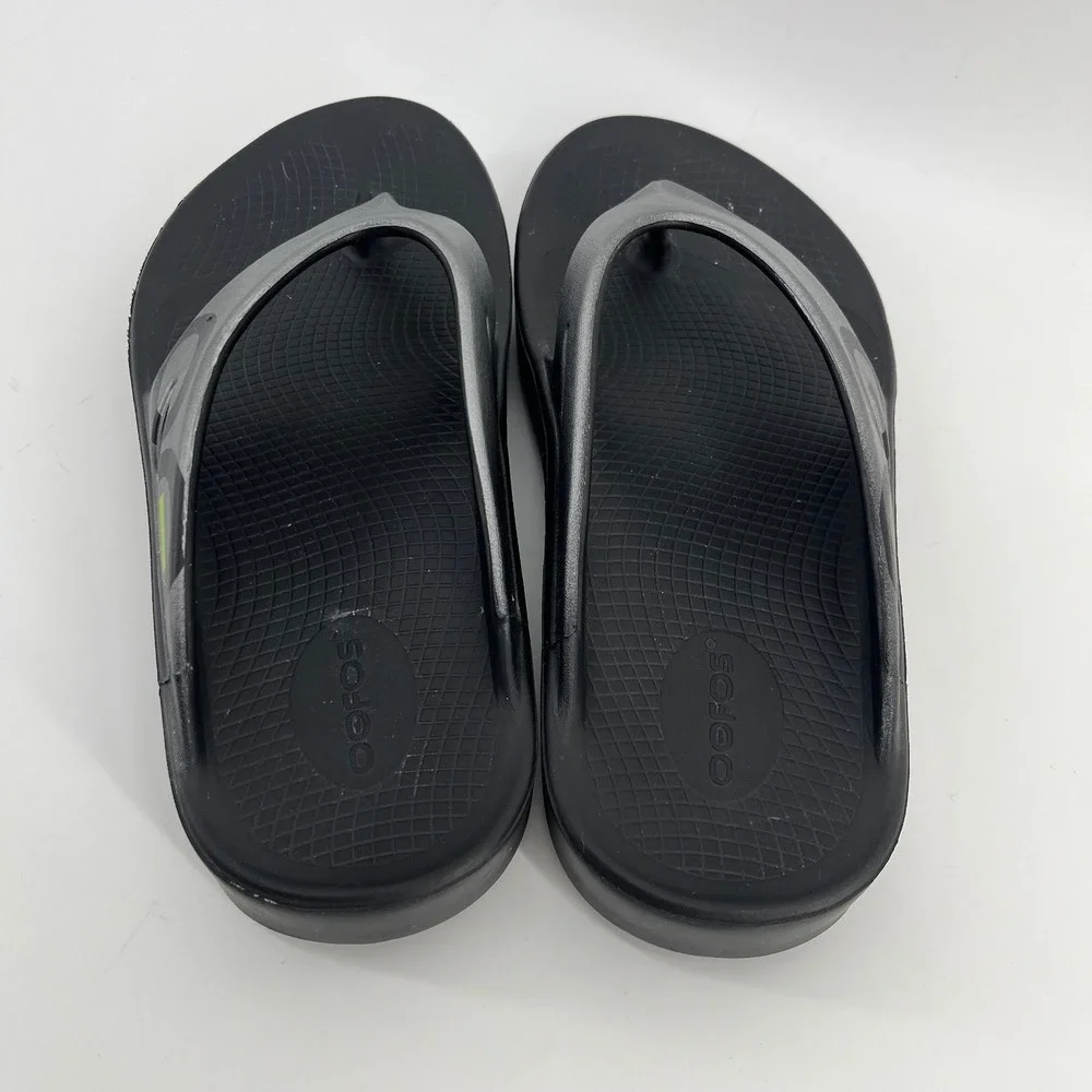 Oofos OOriginal Sport Recovery Sandals Black Graphite Thong Mens 8 Womens 10